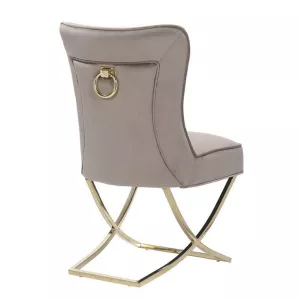 Stoel Rixos Ring Velvet Goud/Khaki Taupe