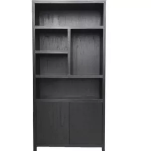 Wandkast Teak Fineer - Zwart