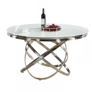 Eettafel Calvin Zilver – Wit