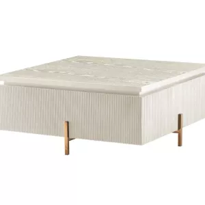 Salontafel Foster Fineer  Vierkant - Crème / Goud