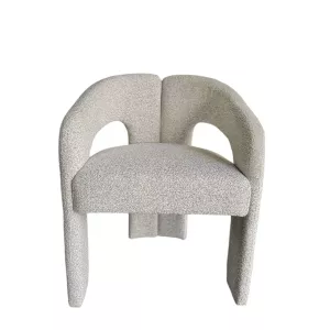Eetkamerstoel Japandi Woven Velvet - Licht Taupe