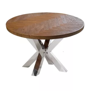 Eettafel Visgraat Rond - Zilver 