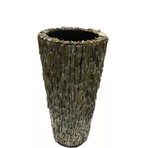 Schelpenvaas – Eric Kuster Stijl – Bruin/Goud 60 cm Verticaal