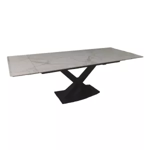 Eettafel Xabi 160-220x80 cm - White Sintered Stone