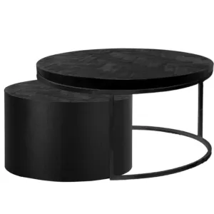 Salontafel Black Bonito - Doblo Blok Zwart - Set van 2