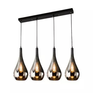 Hanglamp Druppel Smoke Glass - 4 lichts