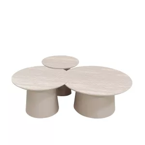 Salontafel Isa Stone Fungo - Beige 3-Delig