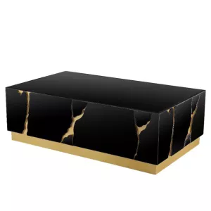 Salontafel - Epoxy - Black/Gold 120 x 70 x 40 cm