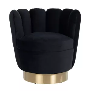 Fauteuil Lazy - Zwart/Goud - Draaibaar