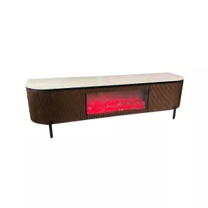 Tv-Meubel incl. Sfeerhaard Aqua Bruin - Beige 