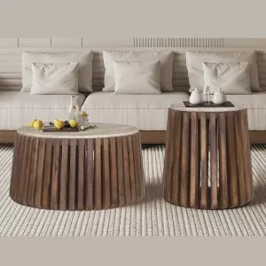 Salontafel Luuk Travertin - Set van 2 