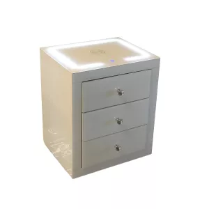 Nachtkast Crystal Wit - Incl. Licht + Oplaadfunctie
