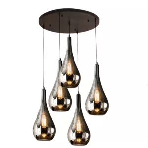 Hanglamp Druppel Smoke Glass - 5 lichts