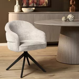 Eetkamerstoel Sig - Offwhite/Zwart