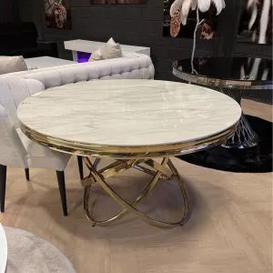 Eettafel Calvin Goud – Wit Marmer