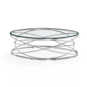 Salontafel Calvin Zilver - Helder Glas