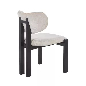 Eetkamerstoel Desirey Japandi  - Zwart/Beige