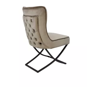 Stoel Rixos Gecaptionneerd Velvet Zwart/Taupe