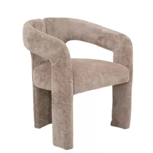 Eetkamerstoel Japandi Woven Velvet - Bruin