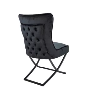 Stoel Rixos Gecaptionneerd Velvet Zwart/Zwart