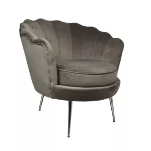 Fauteuil – Schelp - Taupe/Zilver