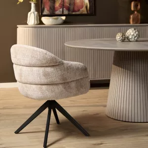 Eetkamerstoel Sig  - Beige/Zwart