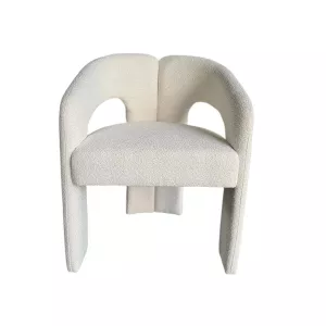 Eetkamerstoel Japandi Woven Velvet - Wit