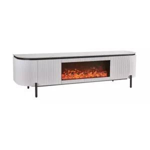 Tv Meubel Incl. Sfeerhaard - Aqua White / Black
