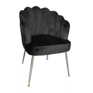 Schelpstoel Papatya Velvet Zilver/Zwart