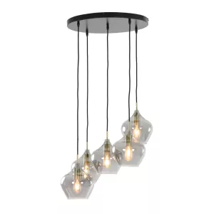 Hanglamp RAKEL - smoke/goud - 5L Rond