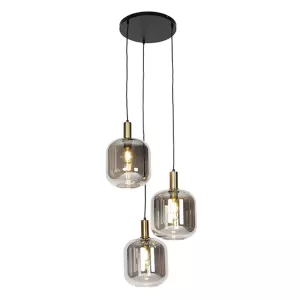 Hanglamp Tubes - Smoke Glass 3 Lichts Rond